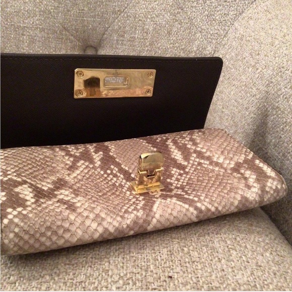 Michael Kors Tan Snake Print Wallet with Gold Accents - Picture 4 of 8